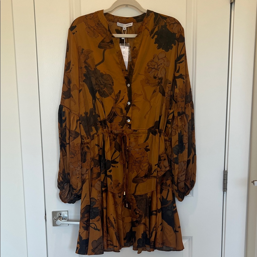 NWT Baltic Born Floral Long Sleeve Dress - Mustard and Black